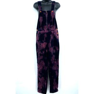 Anthropologie Pilcro Women Overalls 25 Tie Dye Purple Navy Corduroy Overalls
